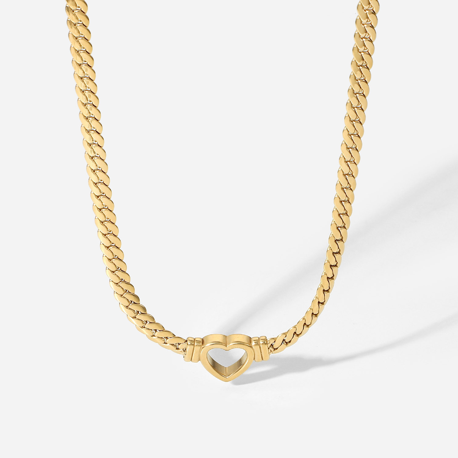 Retro Heart Shape Stainless Steel Plating Choker 1 Piece