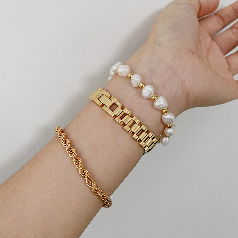 Retro Geometric Stainless Steel Plating Bracelets 1 Piece