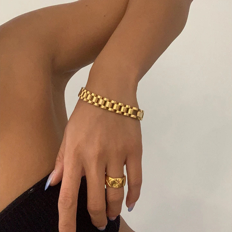 Retro Geometric Stainless Steel Plating Bracelets 1 Piece