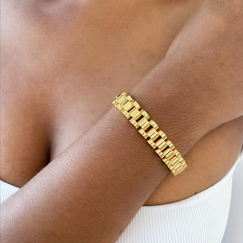 Retro Geometric Stainless Steel Plating Bracelets 1 Piece