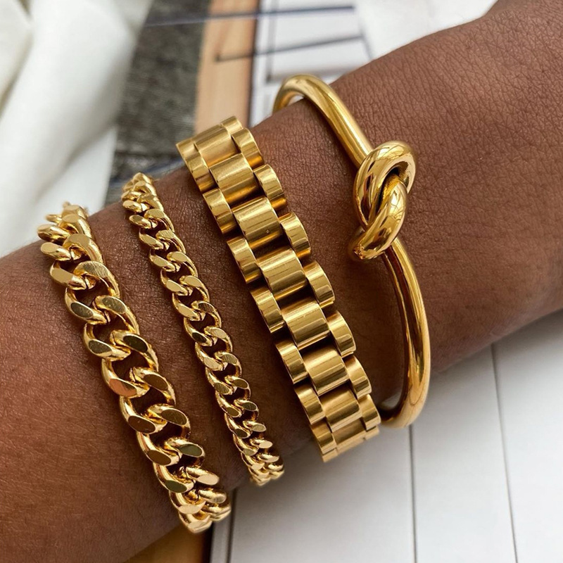 Retro Geometric Stainless Steel Plating Bracelets 1 Piece