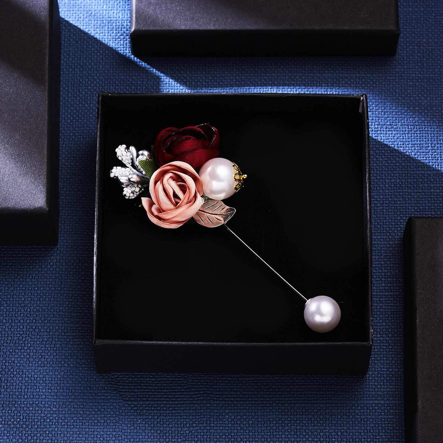 Fashion Rose Alloy Inlay Pearl Womenu0027S Brooches 1 Piece