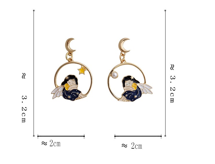 Fashion Cartoon Character Alloy Plating Inlay Artificial Pearls Womenu0027S Drop Earrings 1 Pair