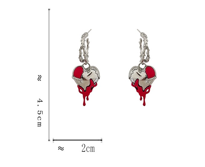 Fashion Heart Shape Alloy Stoving Varnish Plating Womenu0027S Drop Earrings 1 Pair