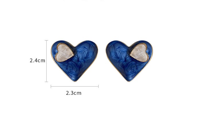 Fashion Heart Shape Alloy Enamel Womenu0027S Ear Studs 1 Pair