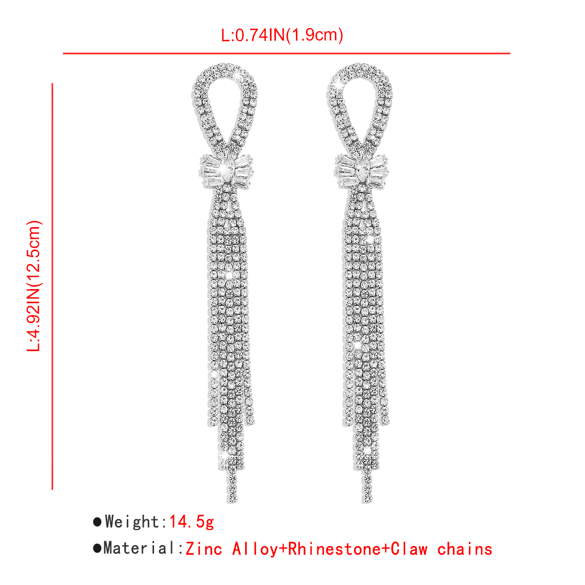 Simple Style Tassel Alloy Inlay Rhinestones Womenu0027S Drop Earrings 1 Pair