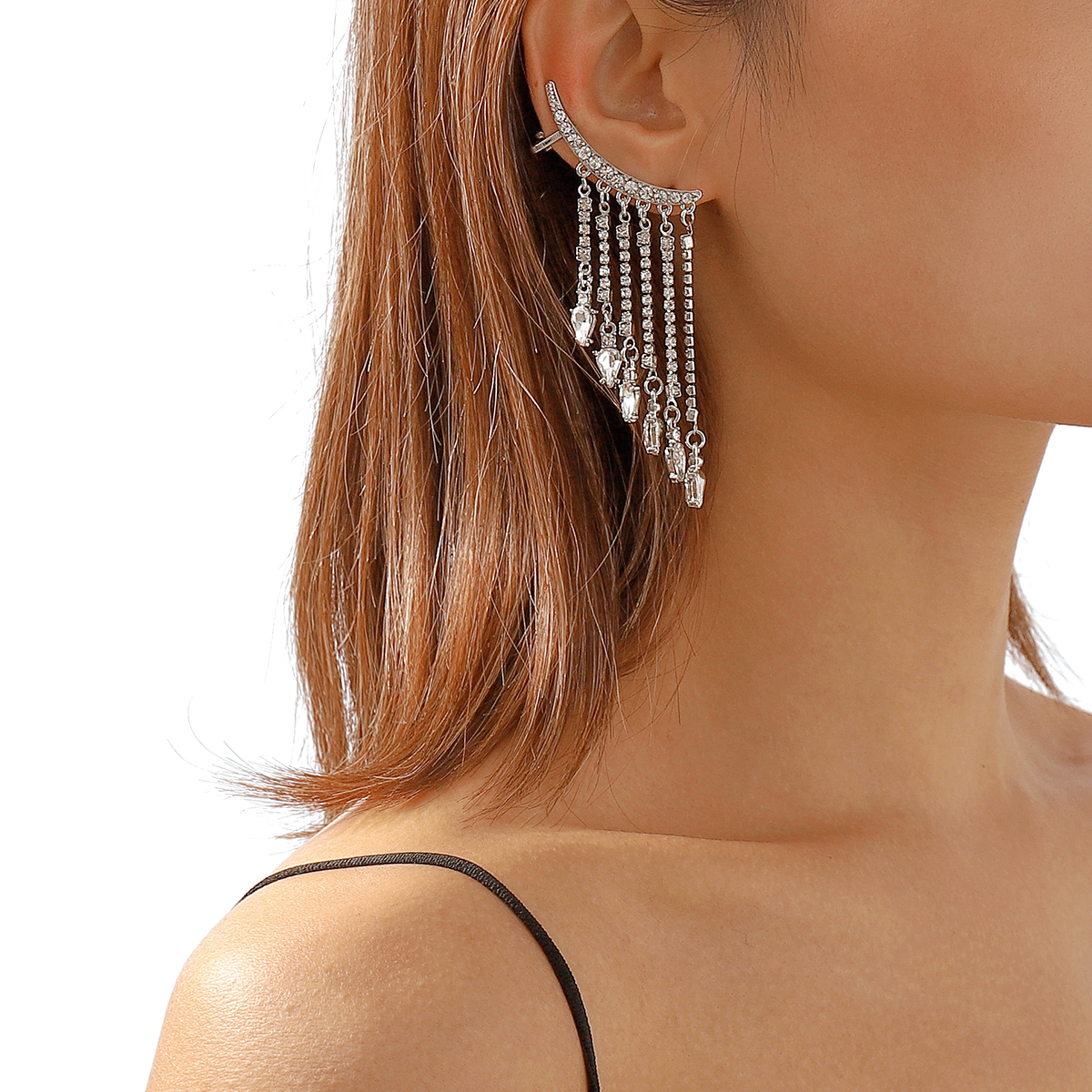 Simple Style Tassel Alloy Inlay Rhinestones Womenu0027S Drop Earrings 1 Pair