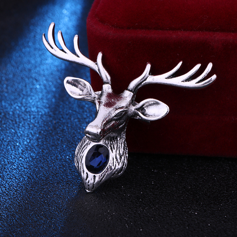 Fashion Elk Alloy Plating Inlay Artificial Gemstones Unisex Brooches