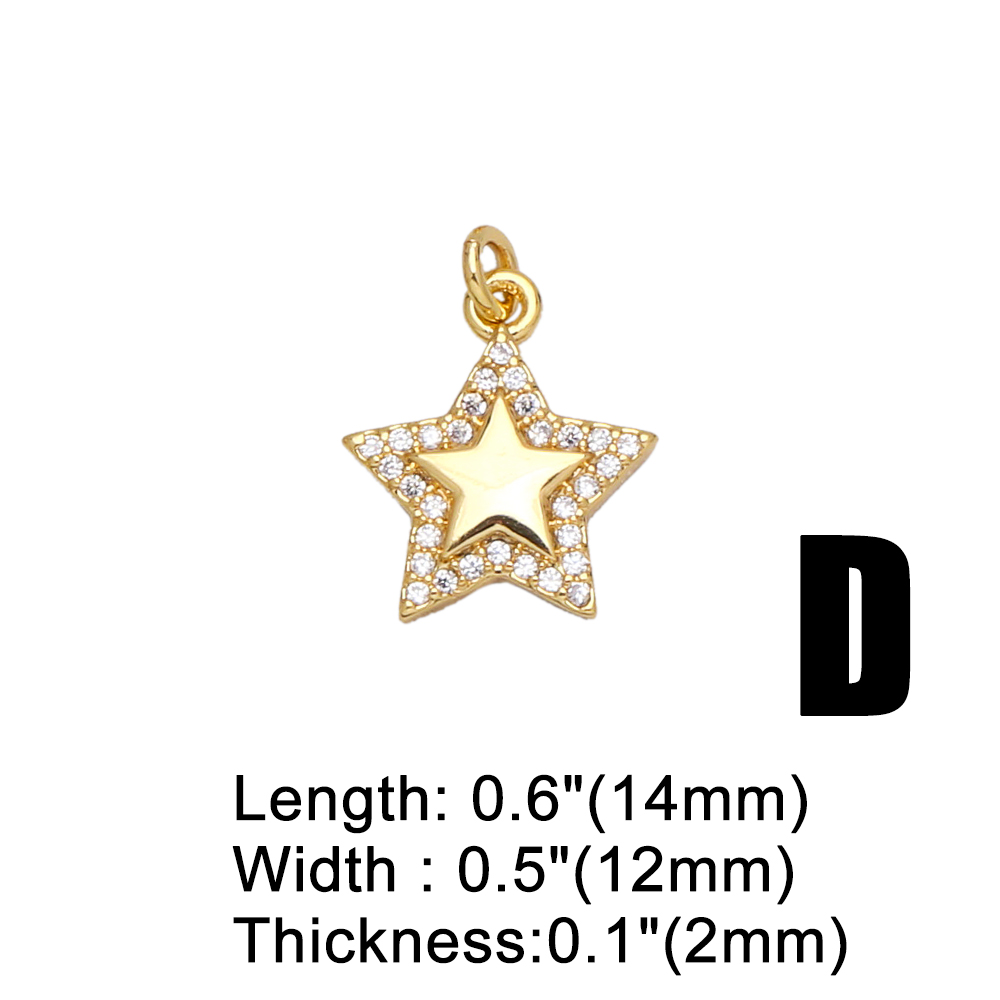 Fashion Astronaut Star Copper Gold Plated Zircon Jewelry Accessories 1 Piece