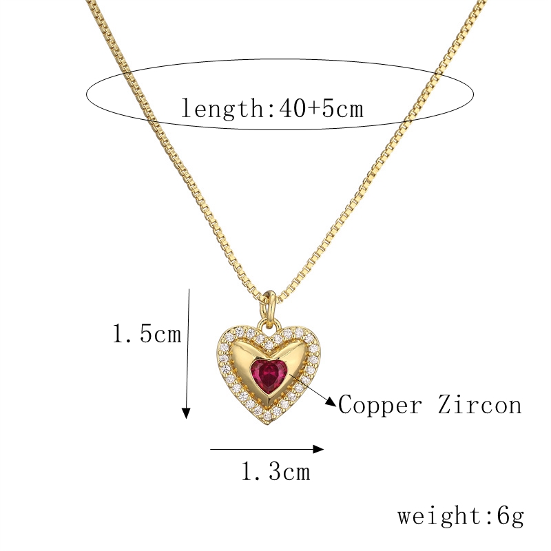 Fashion Heart Shape Copper Inlay Artificial Pearls Zircon Pendant Necklace 1 Piece