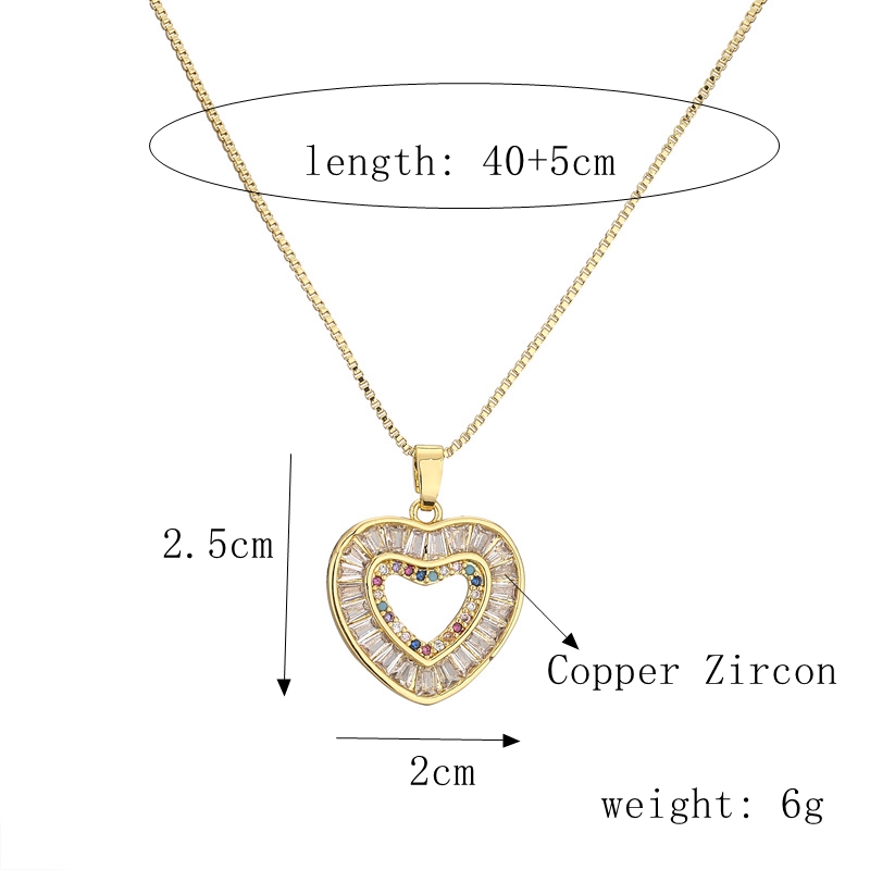Fashion Heart Shape Copper Inlay Artificial Pearls Zircon Pendant Necklace 1 Piece