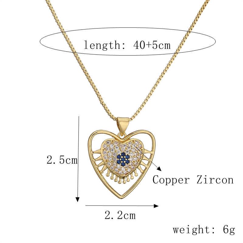 Fashion Heart Shape Copper Inlay Artificial Pearls Zircon Pendant Necklace 1 Piece