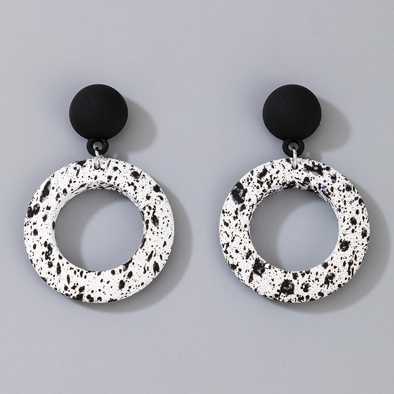 Simple Style Round Spot Alloy Hollow Out Womenu0027S Drop Earrings 1 Pair