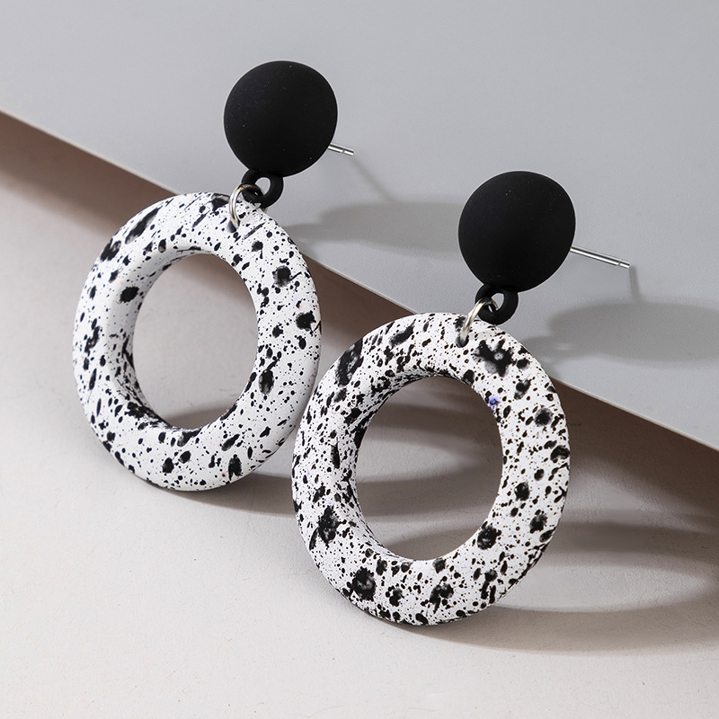 Simple Style Round Spot Alloy Hollow Out Womenu0027S Drop Earrings 1 Pair