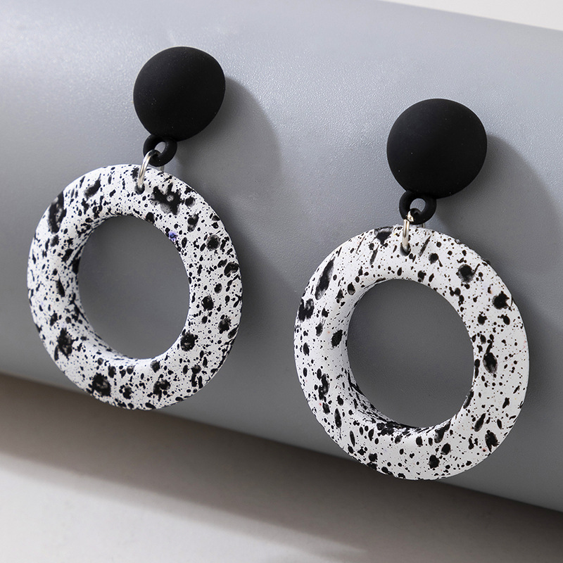 Simple Style Round Spot Alloy Hollow Out Womenu0027S Drop Earrings 1 Pair