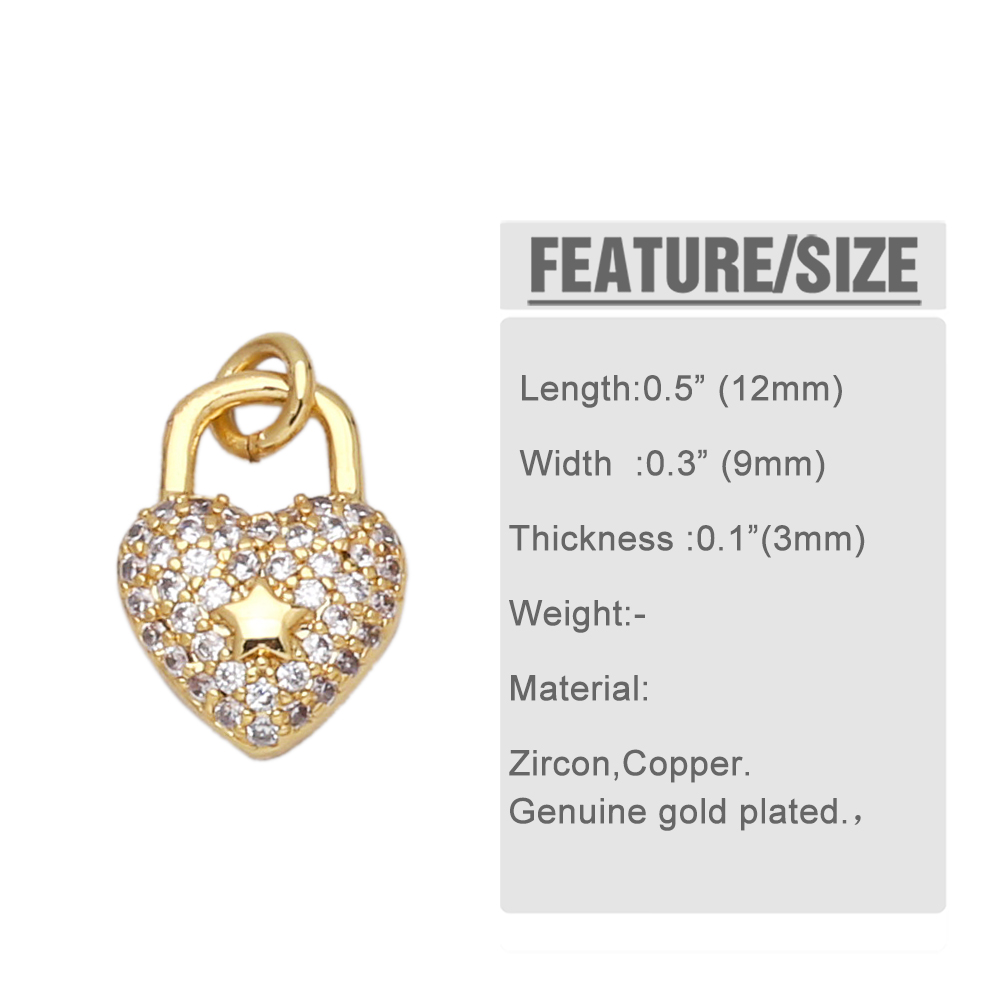 Simple Style Cross Heart Shape Butterfly Copper Gold Plated Zircon Jewelry Accessories 1 Piece