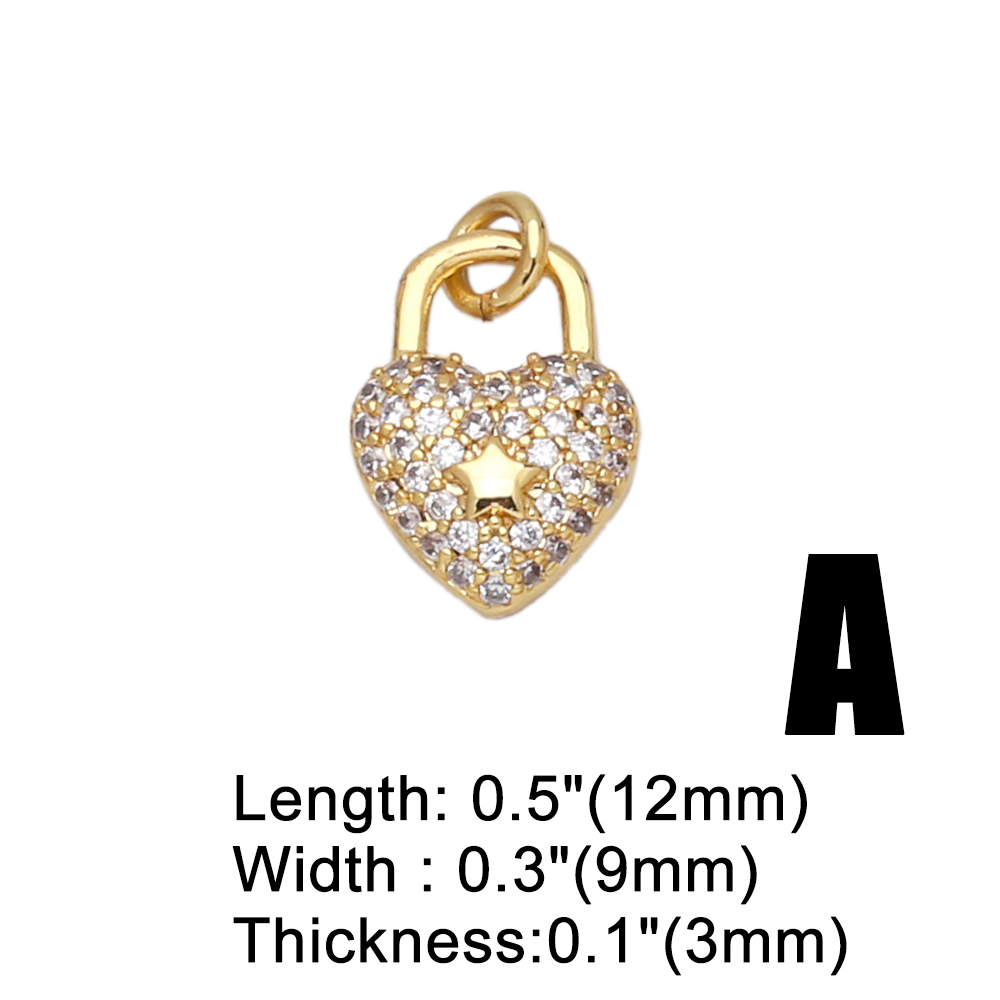 Simple Style Cross Heart Shape Butterfly Copper Gold Plated Zircon Jewelry Accessories 1 Piece