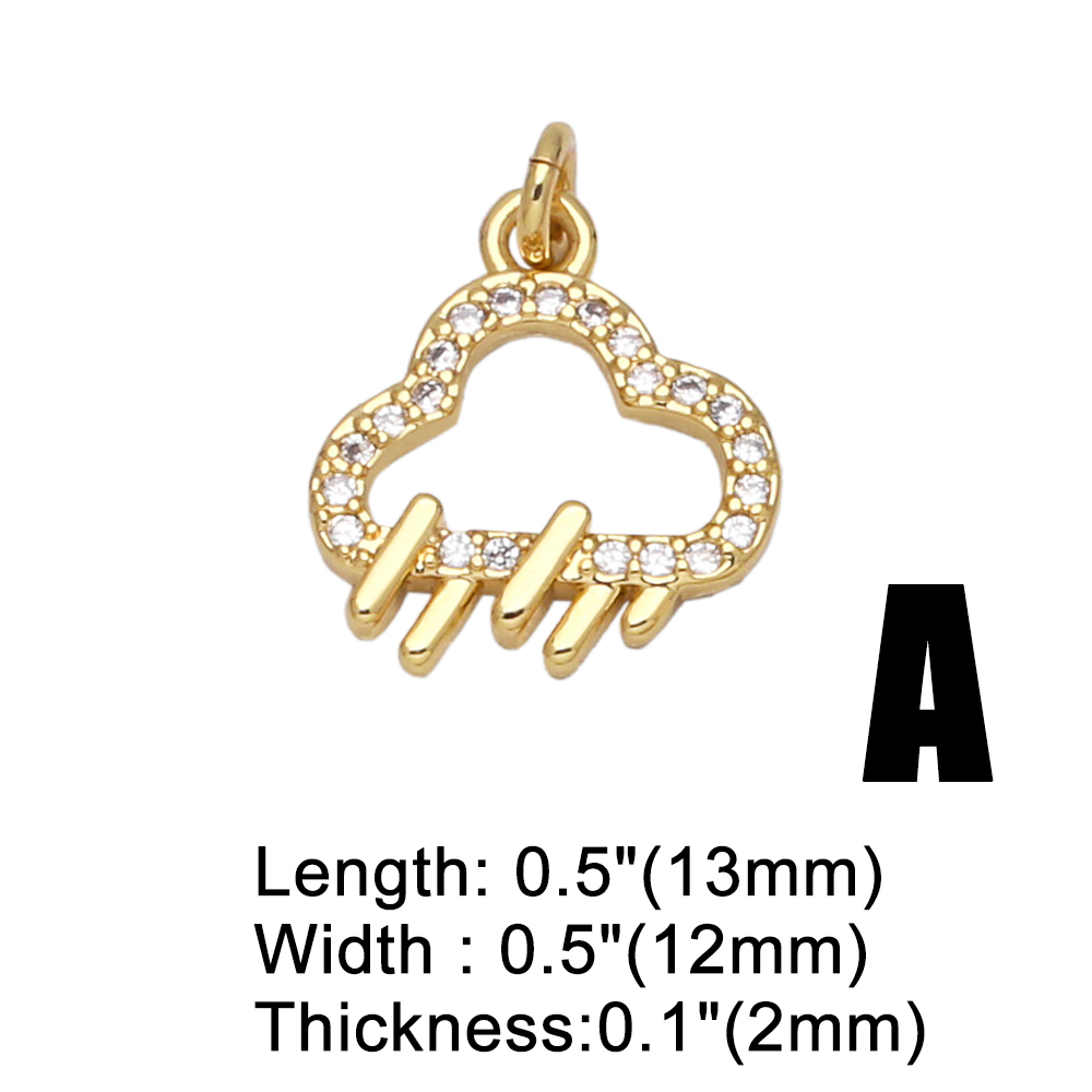 Simple Style Clouds Dolphin Butterfly Copper Gold Plated Zircon Jewelry Accessories 1 Piece