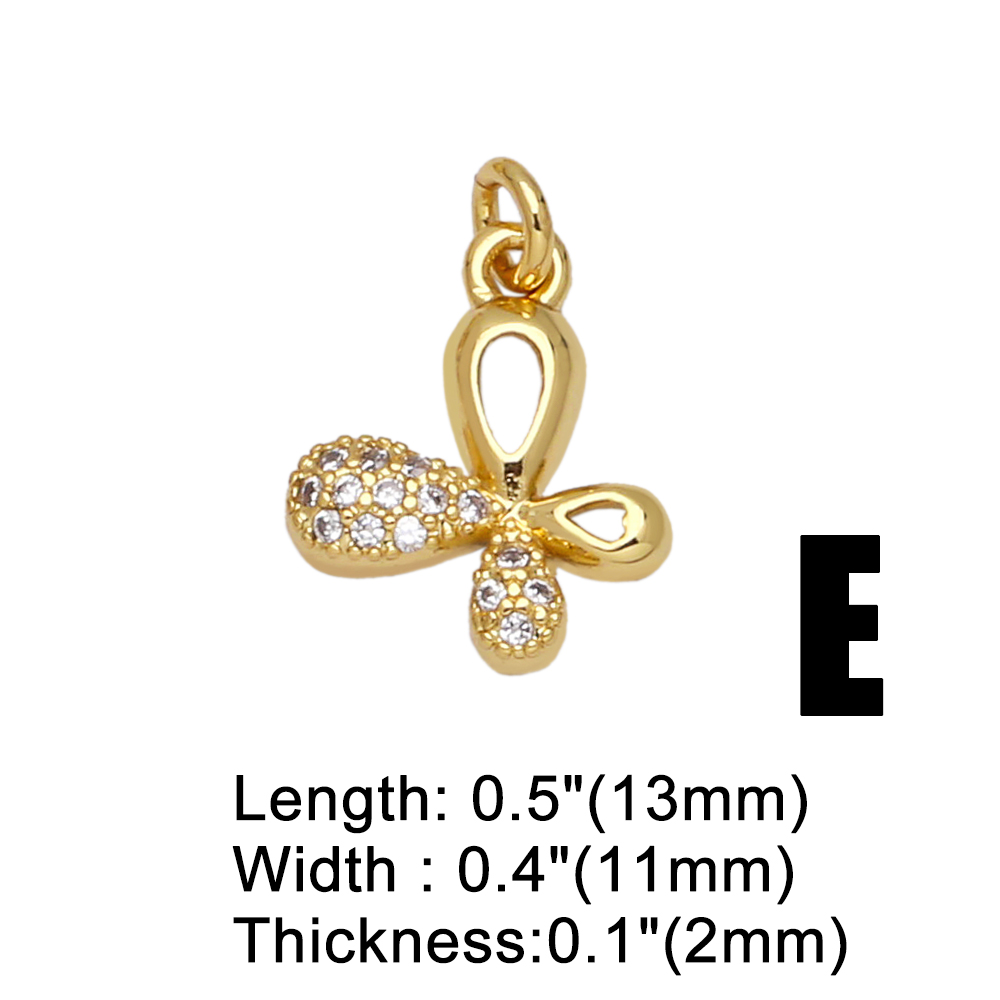 Simple Style Clouds Dolphin Butterfly Copper Gold Plated Zircon Jewelry Accessories 1 Piece