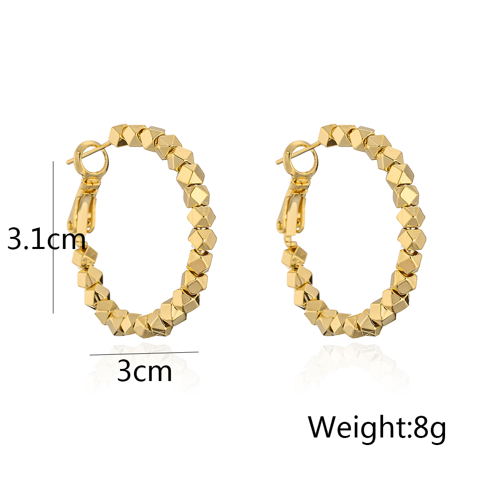 Fashion Geometric Copper Plating Hoop Earrings 1 Pair