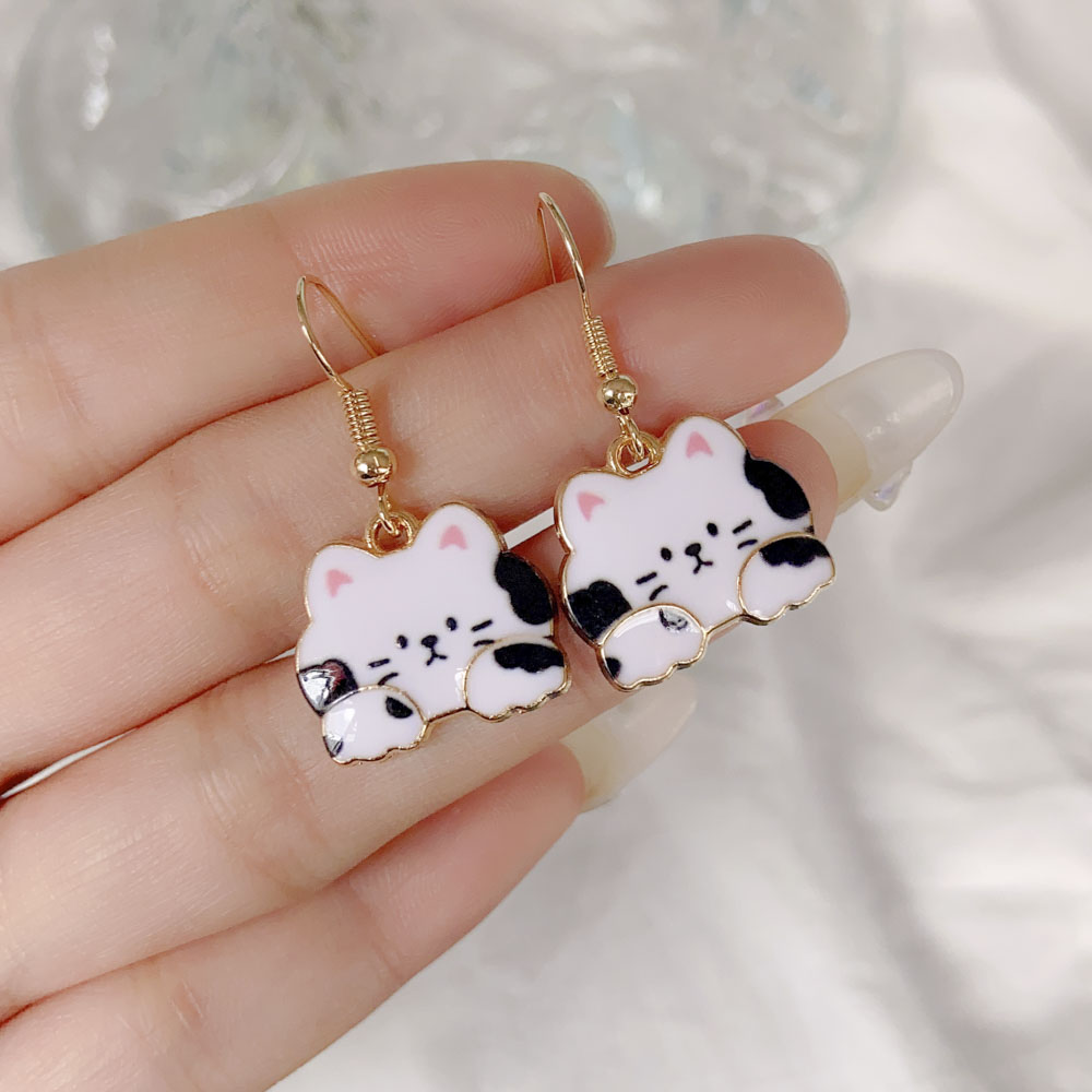 Cute Animal Cat Alloy Plating Womenu0027S Drop Earrings 1 Pair