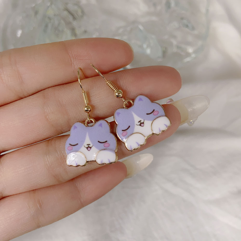 Cute Animal Cat Alloy Plating Womenu0027S Drop Earrings 1 Pair