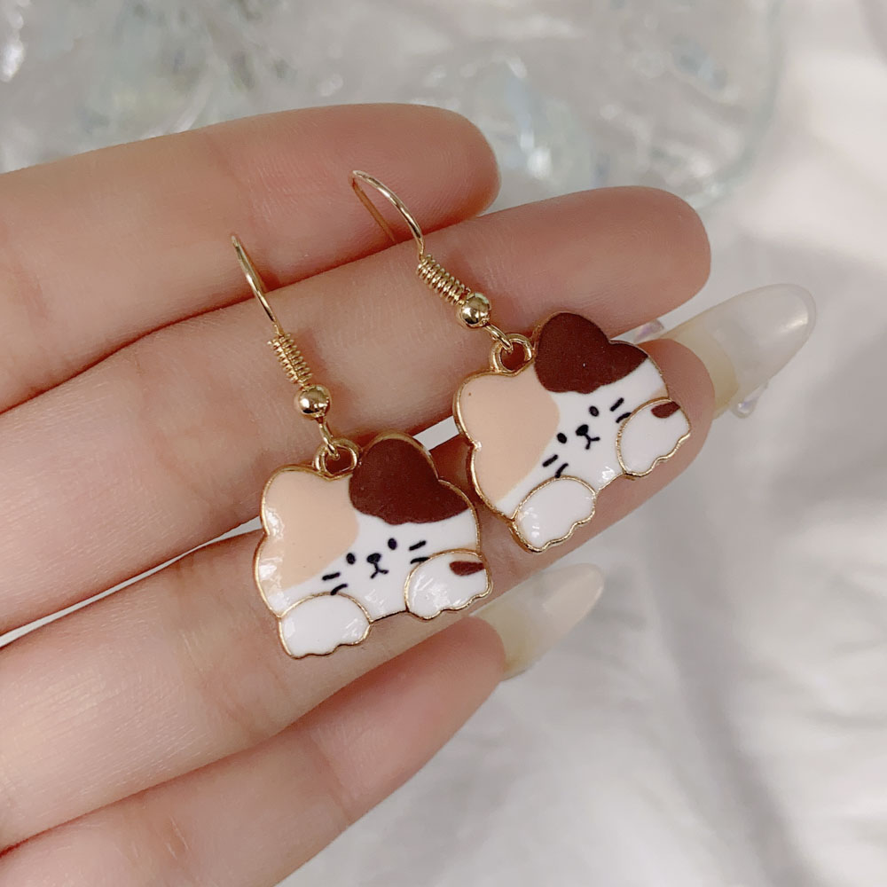 Cute Animal Cat Alloy Plating Womenu0027S Drop Earrings 1 Pair