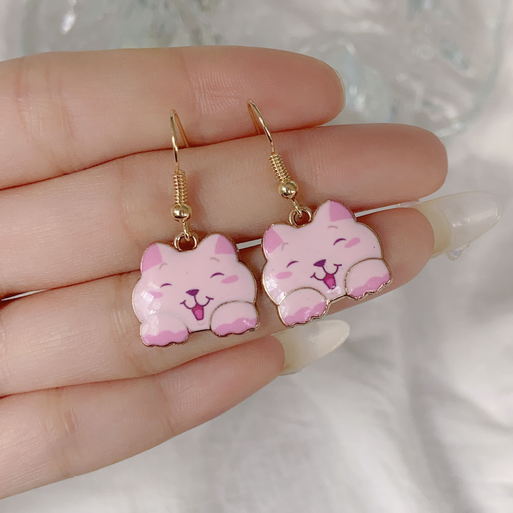 Cute Animal Cat Alloy Plating Womenu0027S Drop Earrings 1 Pair