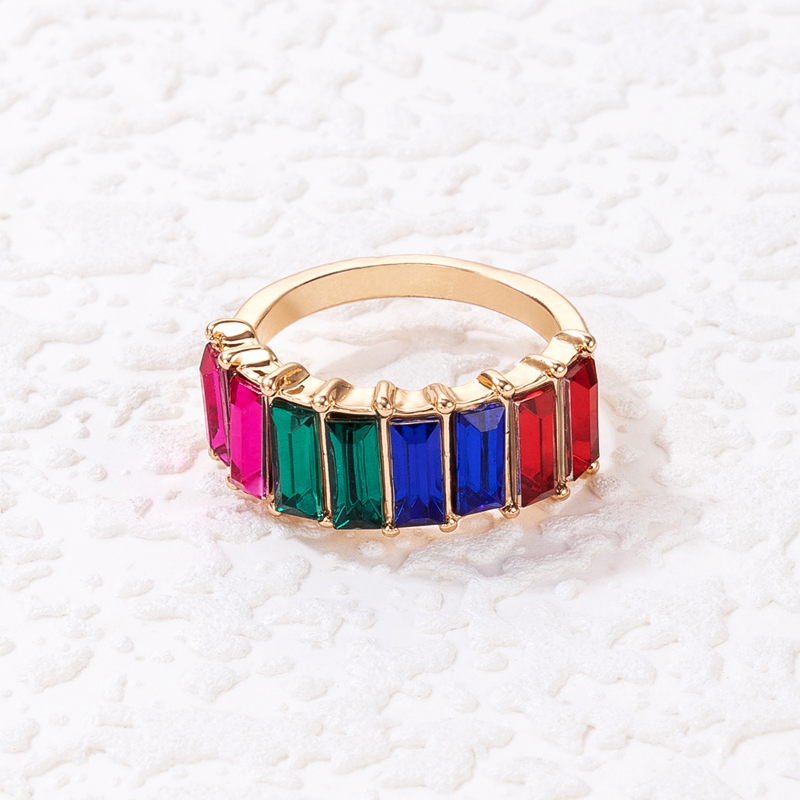 Fashion Geometric Alloy Gold Plated Zircon Unisex Rings 1 Piece