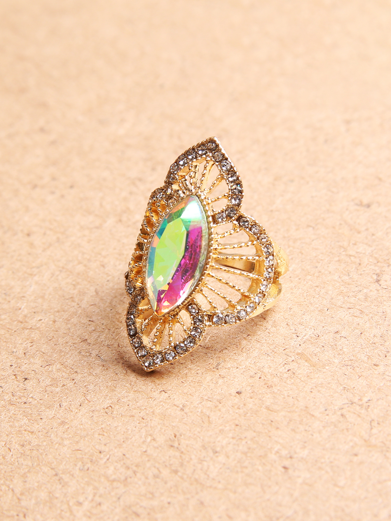 Classical Flower Alloy Inlay Rhinestones Womenu0027S Rings 1 Piece