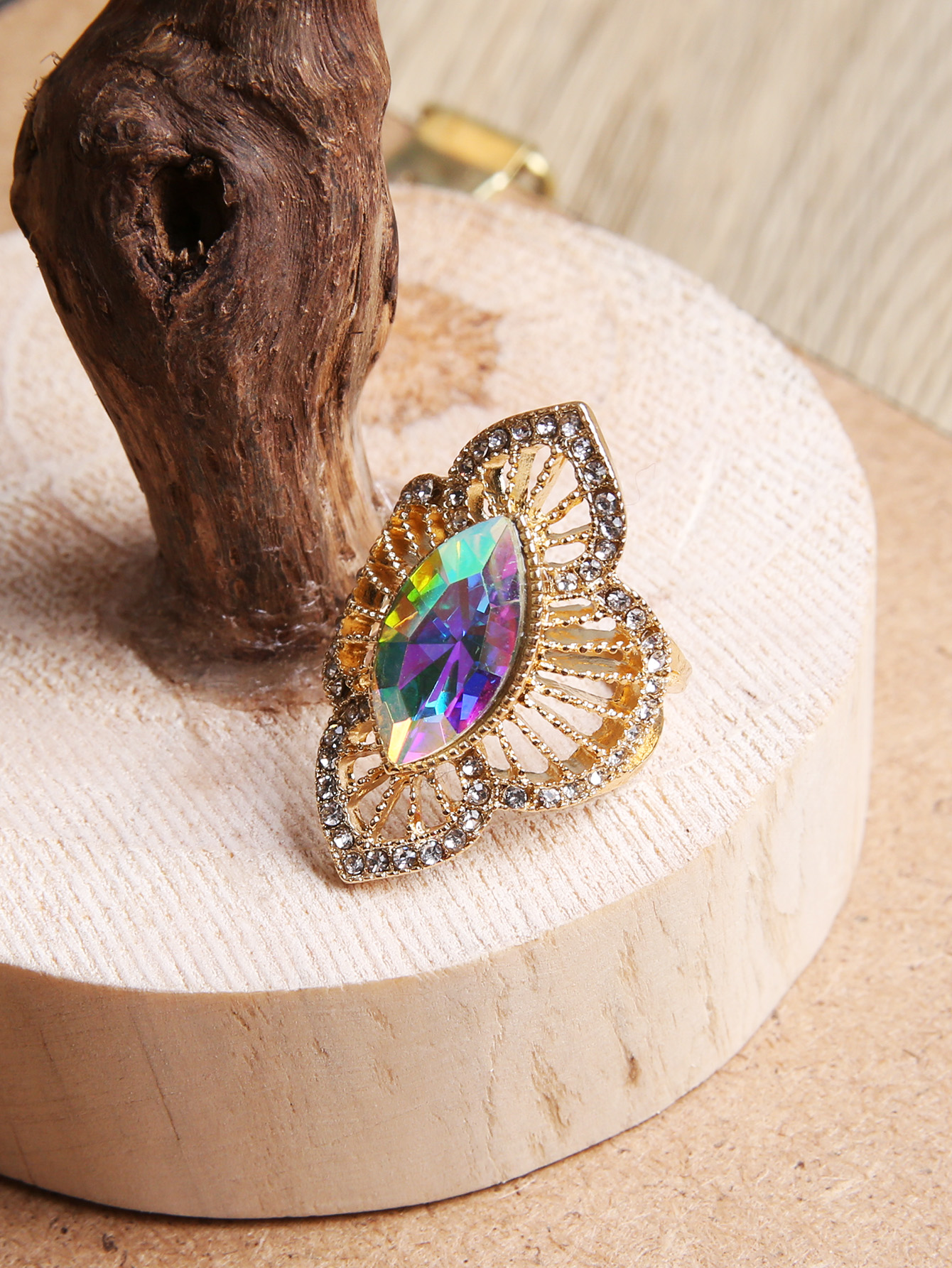 Classical Flower Alloy Inlay Rhinestones Womenu0027S Rings 1 Piece