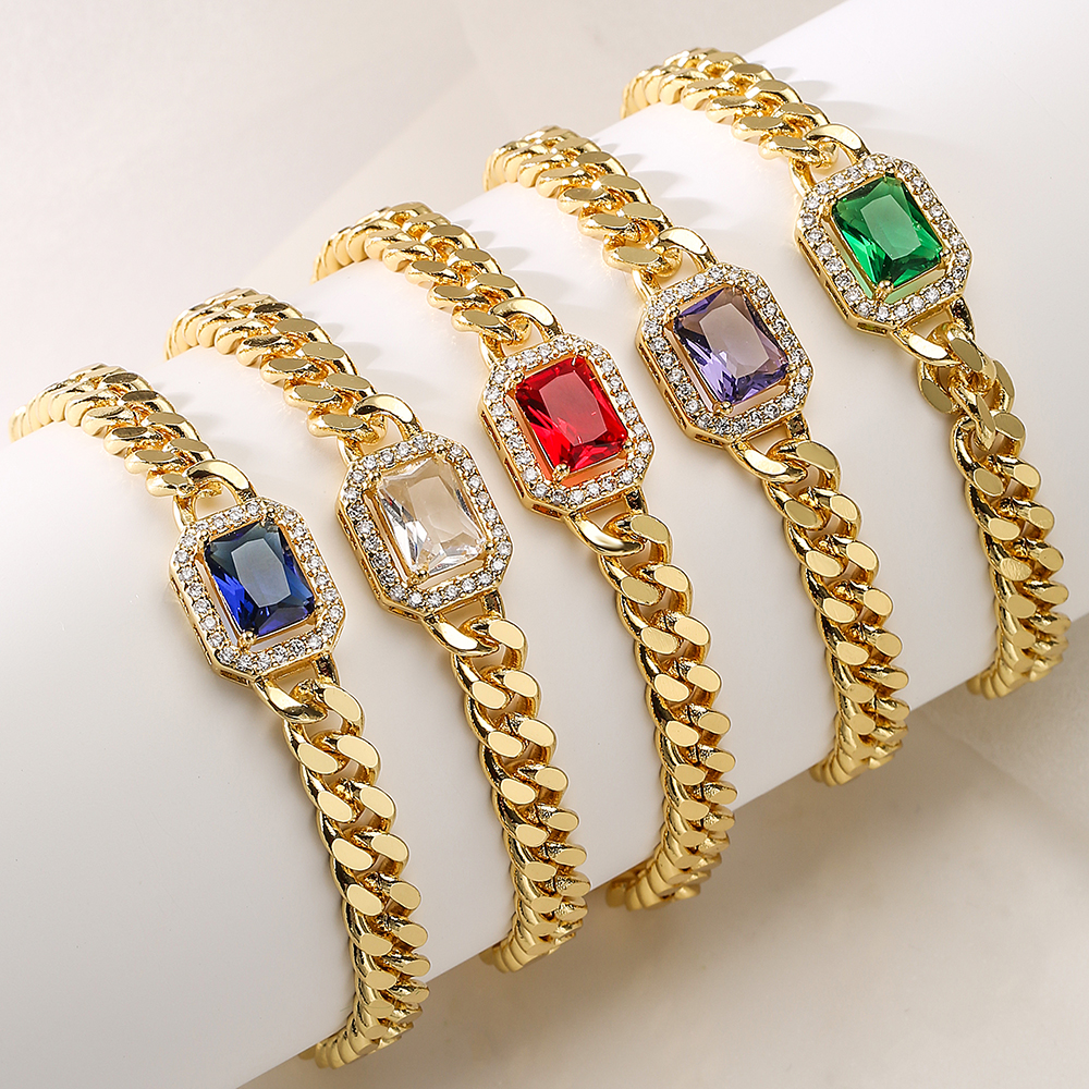 Fashion Geometric Copper Inlaid Zircon Zircon Bracelets 1 Piece