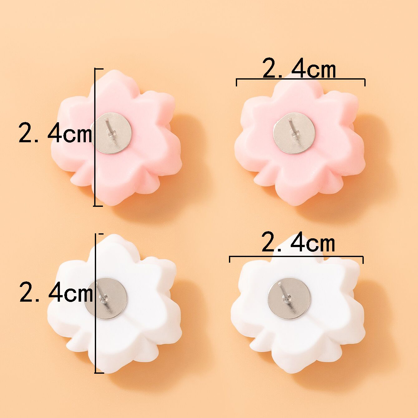 Simple Style Flower Alloy Three-dimensional Womenu0027S Ear Studs 1 Pair