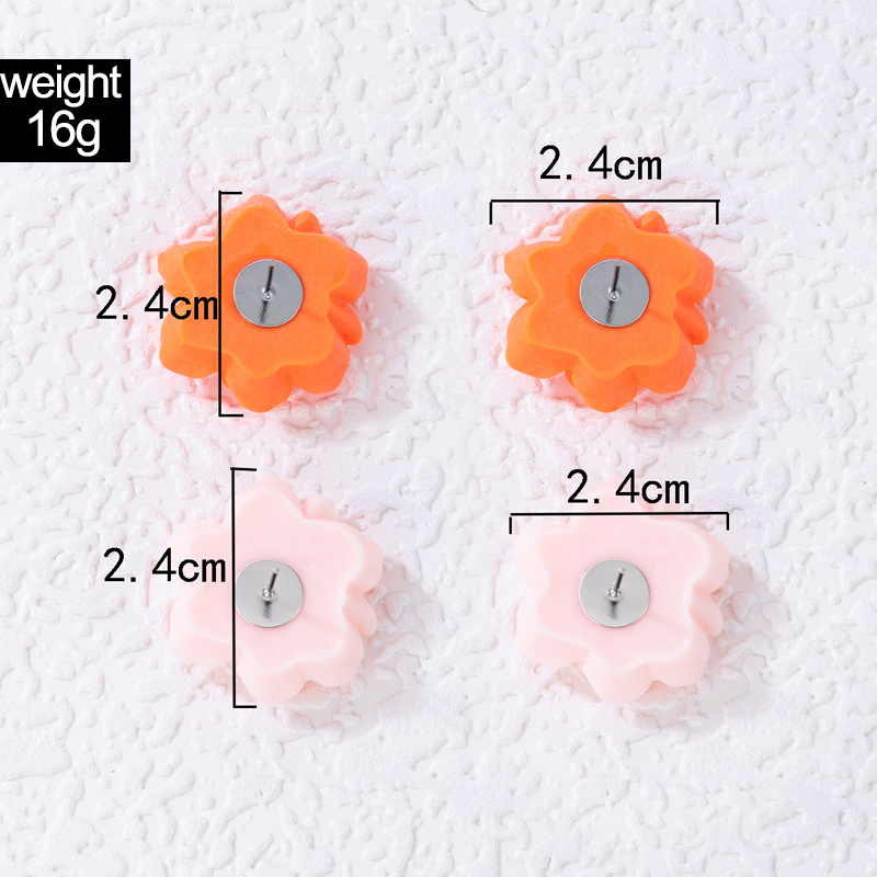 Simple Style Flower Alloy Three-dimensional Womenu0027S Ear Studs 1 Pair