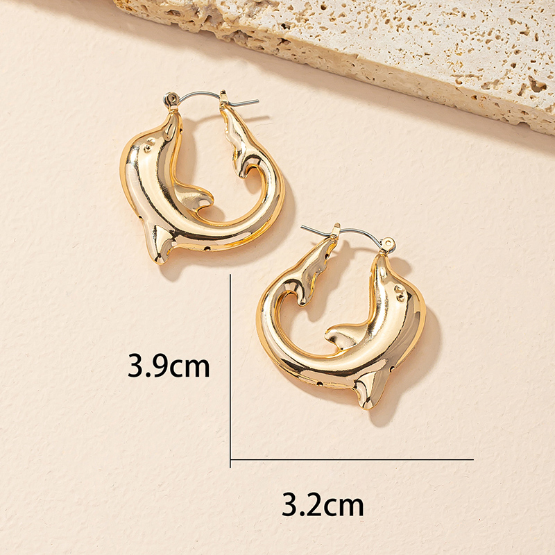 Fashion Dolphin Alloy Plating Womenu0027S Hoop Earrings 1 Pair