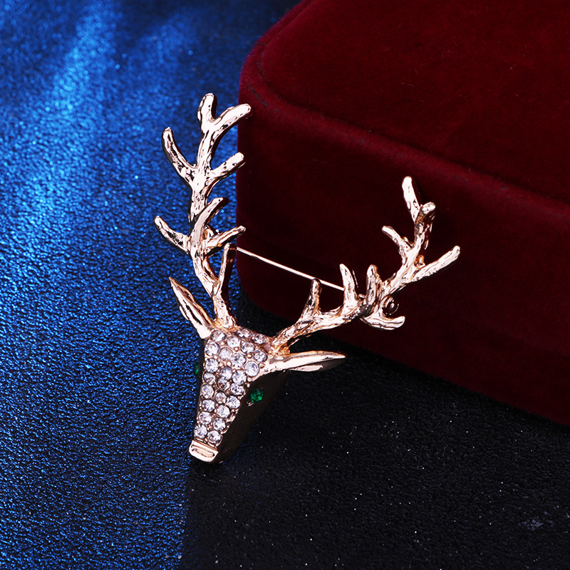Fashion Elk Alloy Plating Rhinestones Unisex Brooches