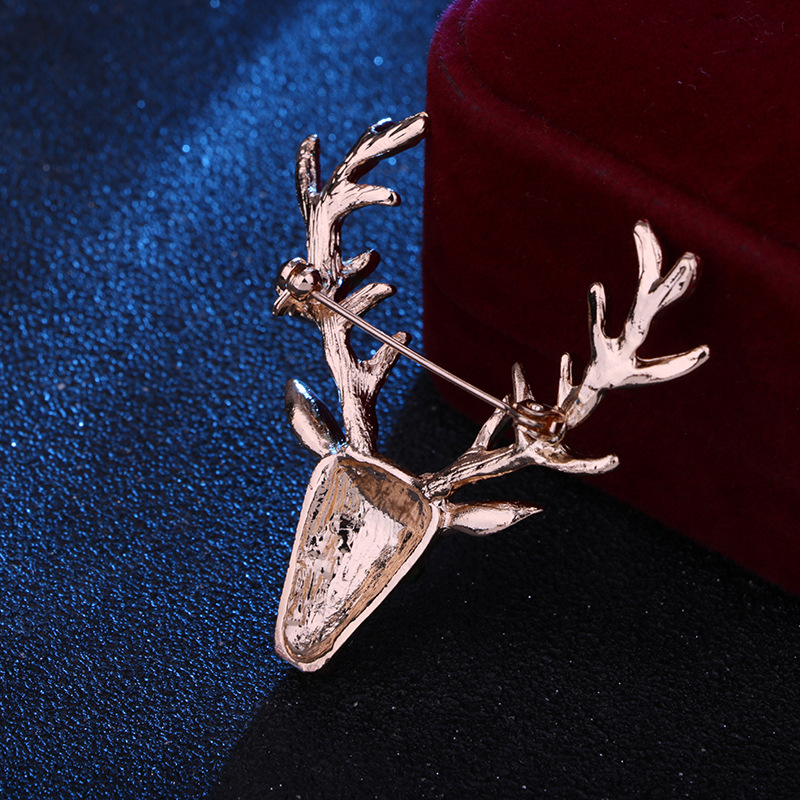 Fashion Elk Alloy Plating Rhinestones Unisex Brooches