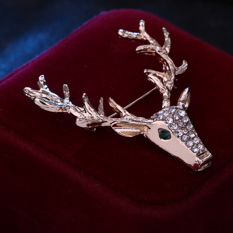 Fashion Elk Alloy Plating Rhinestones Unisex Brooches