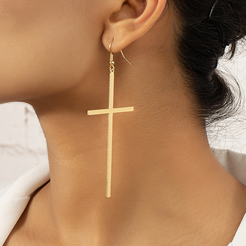 Fashion Cross Alloy Plating Womenu0027S Drop Earrings 1 Pair