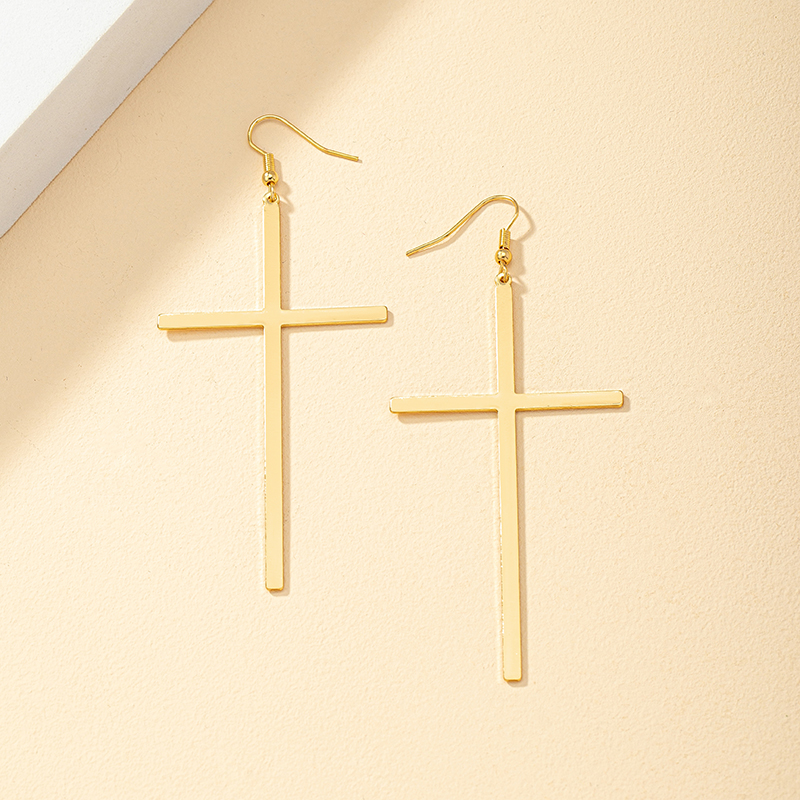 Fashion Cross Alloy Plating Womenu0027S Drop Earrings 1 Pair