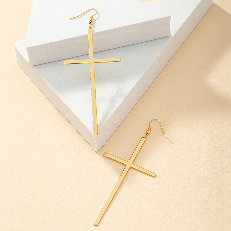 Fashion Cross Alloy Plating Womenu0027S Drop Earrings 1 Pair