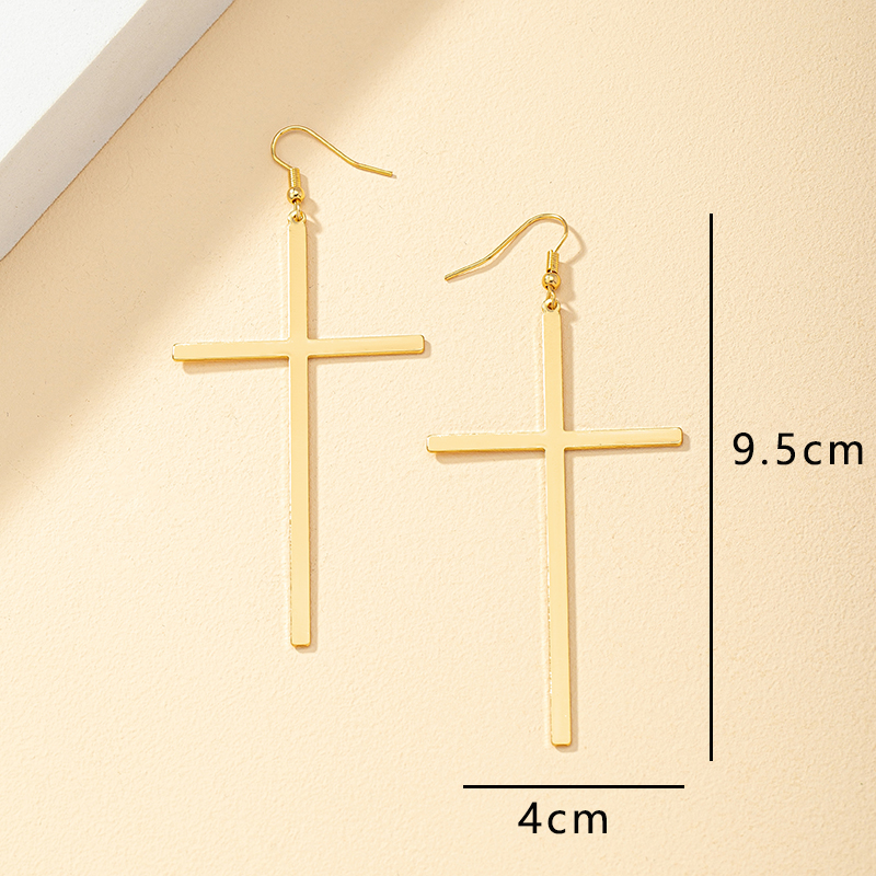 Fashion Cross Alloy Plating Womenu0027S Drop Earrings 1 Pair