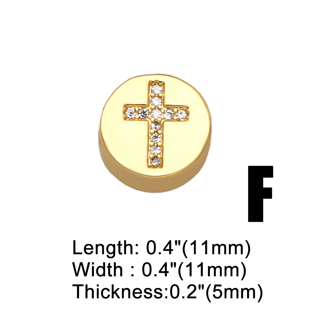 Fashion Cross Moon Lightning Copper Gold Plated Zircon Jewelry Accessories 1 Piece