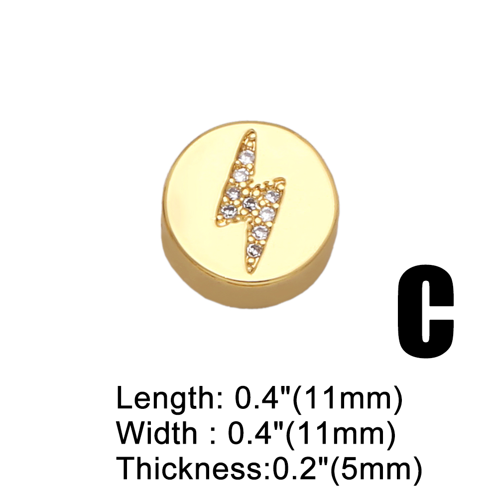 Fashion Cross Moon Lightning Copper Gold Plated Zircon Jewelry Accessories 1 Piece