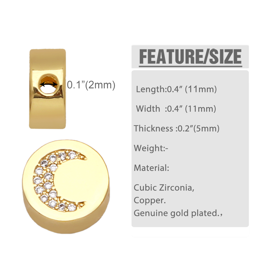 Fashion Cross Moon Lightning Copper Gold Plated Zircon Jewelry Accessories 1 Piece