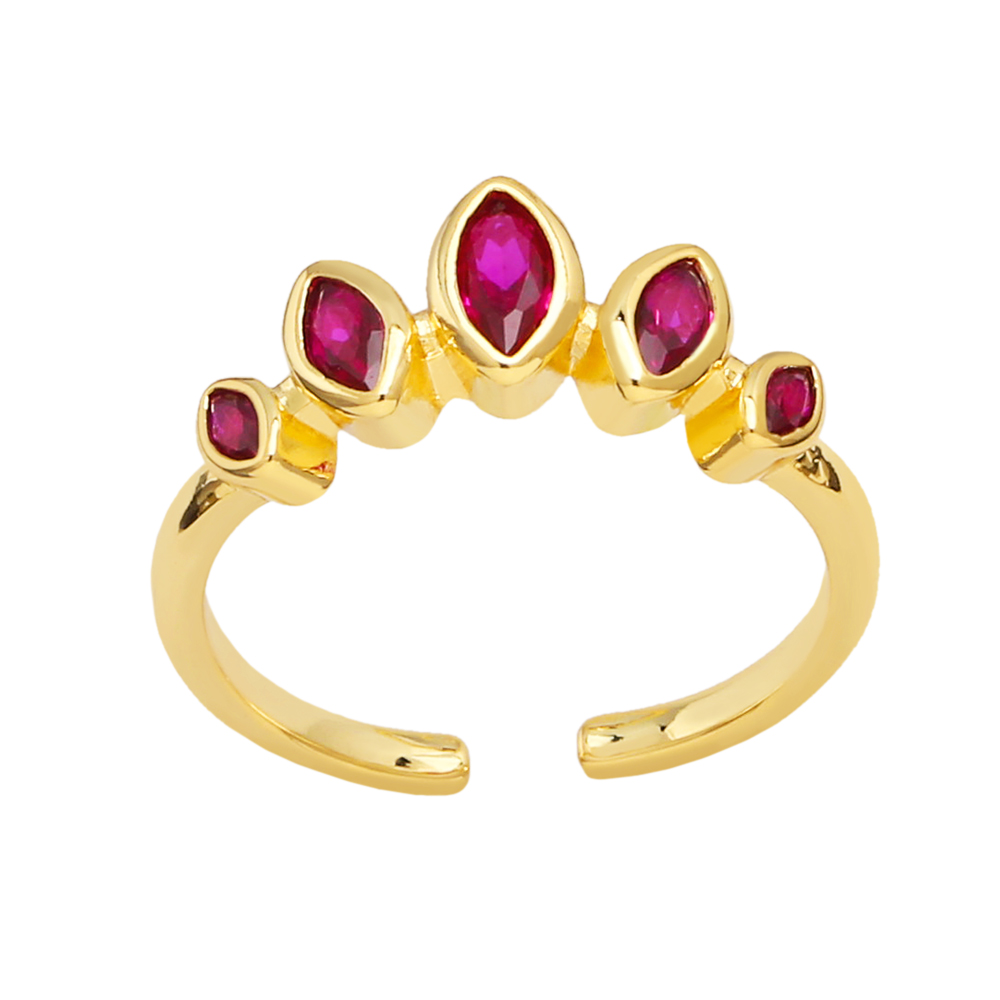 Simple Style Geometric Copper Gold Plated Zircon Open Ring 1 Piece