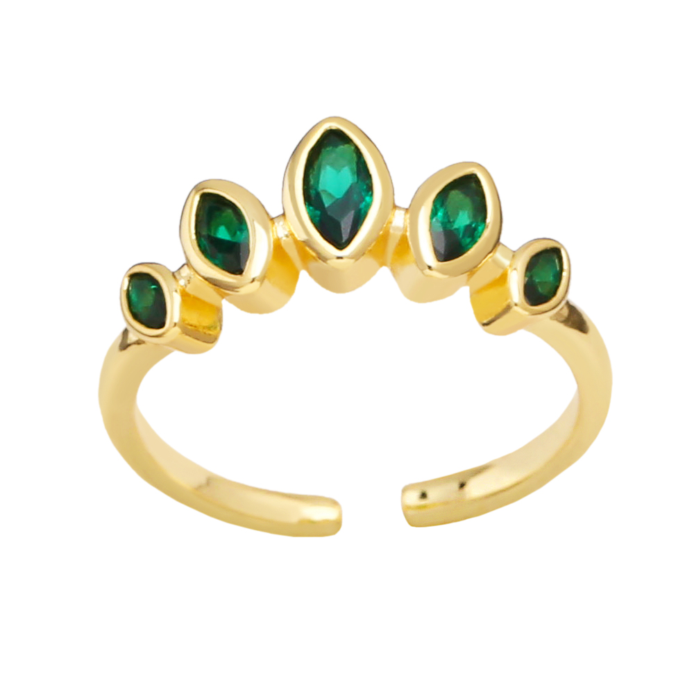 Simple Style Geometric Copper Gold Plated Zircon Open Ring 1 Piece