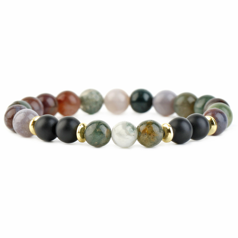 Retro Round natural stone Beaded Bracelets 1 Piece