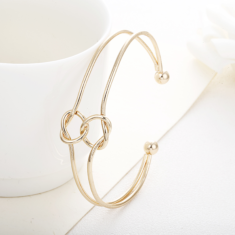 Simple Style Round Alloy Knot Womenu0027S Bangle 1 Piece