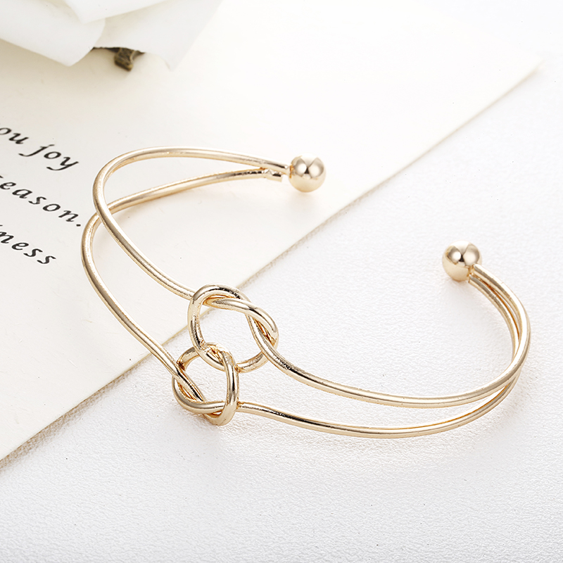 Simple Style Round Alloy Knot Womenu0027S Bangle 1 Piece